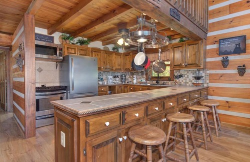 Sevierville House | Drakes Mountain Hideaway, 4 BR, Pets, Fenced Yard, Theater Room, Sleeps 13
