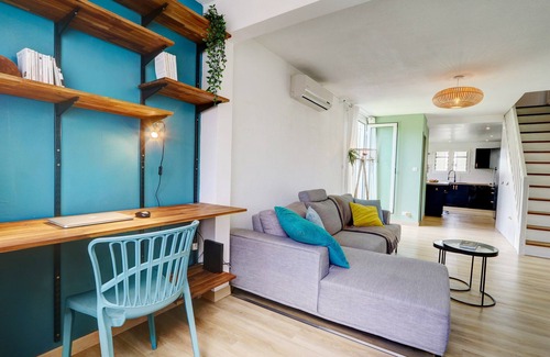 L'Ermitage-les-Bains Apartment | Duplex 4* - "NYLA Mango" 200m from the lagoon