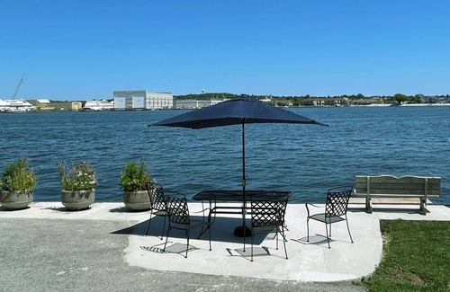 Sturgeon Bay Apartment | Eagle View Suite: Waterfront, Swim, Patio, Walkable Eat & Shop