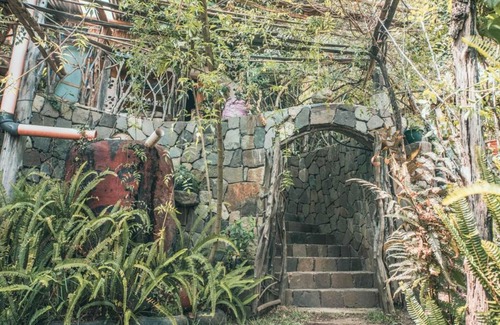 San Marcos La Laguna House | Earthship 3-level apt., portside, connected to an outdoor kitchen with a view.