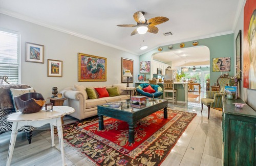 Kyle House | Eclectic Oasis: Artful & Colorful Comfort