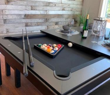 Geneva House | Eclipse Hot tub and billiards in Downtown Geneva