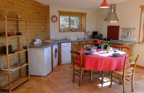 St-Denis-le-Vetu Cottage | Eco-Friendly Norman House with Fireplace