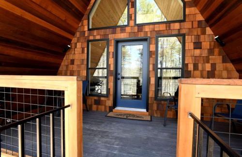 Springvale House | Eco-Friendly Solar Powered A-Frame Treehouse with Hot Tub and Private Dock on Littlefield Pond, near Wells, Maine