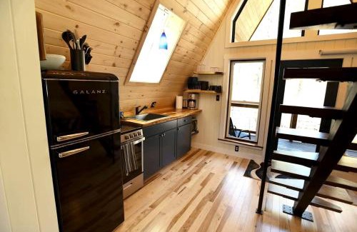 Springvale House | Eco-Friendly Solar Powered A-Frame Treehouse with Hot Tub and Private Dock on Littlefield Pond, near Wells, Maine