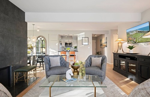 Toro Canyon Condo | Elegant Condo in Exclusive Polo Field Complex with Desk & Fireplace!