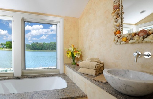 Stony Creek House | Elegant home direct waterfront on Long Island Sound overlooking Thimble Islands