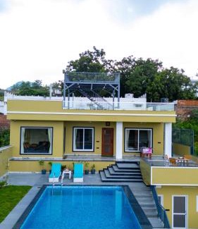 Udaipur District Villa | ELIVAAS Fatehsagar 2-BHK Getaway with Private Pool, Open-Air Gazebo & Terrace At Fatehsagar Lake