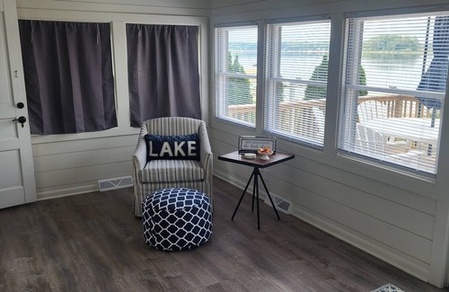 Delton House | Enjoy a freshly remodeled cottage with a large beach and plenty of parking.