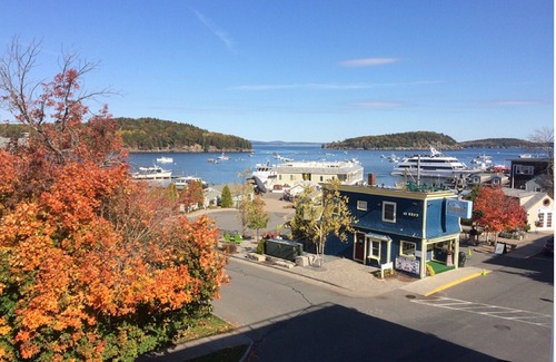 Bar Harbor Apartment | Enjoy A Suite With A Large, Furnished Waterfront Deck Viewing Boats & Islands.