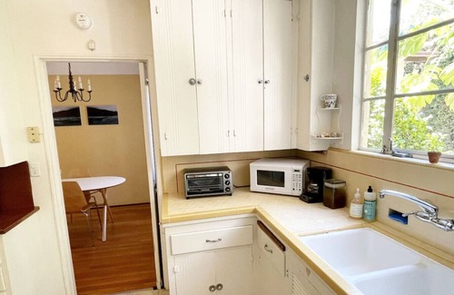 West Beach Apartment | Enjoy indoor-outdoor living, a full kitchen and walk to beach and state st.