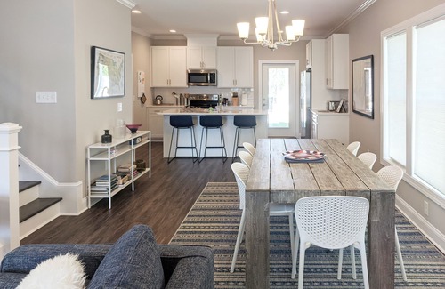 Morehead City House | Enjoy sea breezes from double-decker porch - walk to pool, private waterfront.