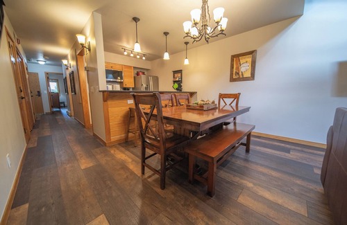 Mountain House Condo | Enjoy the pool & hot tub with an amazing view