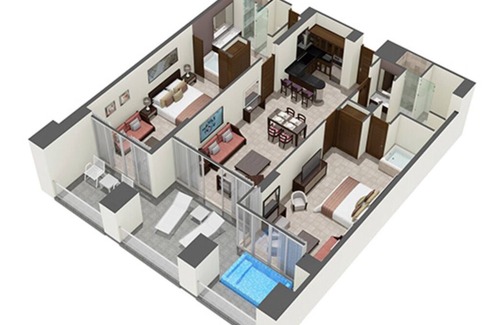 Ejidal Hotel | Enjoy with your family group in a two-bedroom suite.