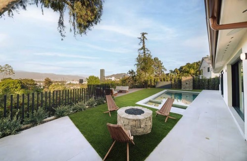 Studio City House | European style Home w/Pool, Fire Pit & City Views