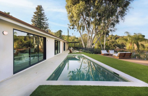 Studio City House | European style Home w/Pool, Fire Pit & City Views