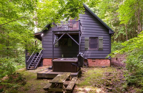 Zionville Cabin | Evergreen Escape - Pet Friendly Forest Cabin with Hot Tub!