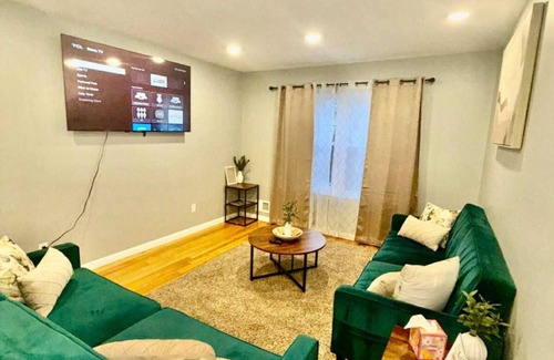 Irvington Apartment | Exceptional 3 Bedroom retreat with Parking close to EWR, NYC that sleeps up to 8