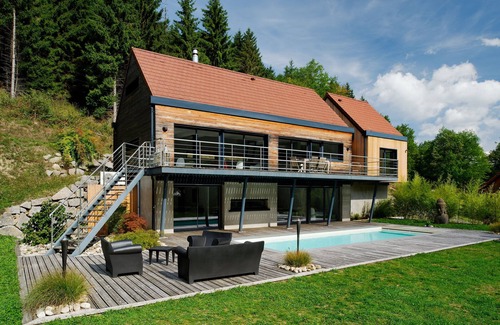 Husseren-Wesserling Ski Chalet | EXCEPTIONAL CONTEMPORARY CHALET baby foot, heated swimming pool from May to October