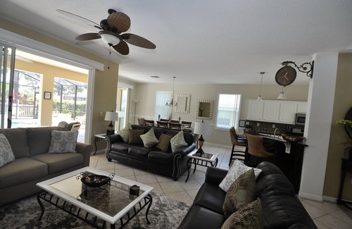 Haines City Villa | Exceptional Villa Large Private South Facing Pool/Spa Games & Exercise Room