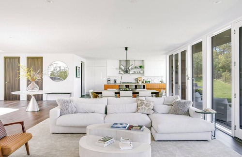 North Sea House | Expansive Southampton Home with Harbor Water Views, Private Pool, Modern.