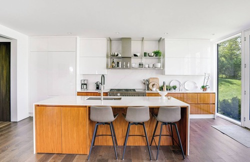 North Sea House | Expansive Southampton Home with Harbor Water Views, Private Pool, Modern.