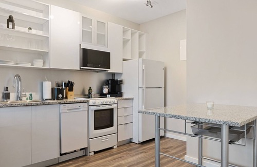 Crossroads Arts District Condo | Experience True Comfort: Relax in our Spacious and Immaculate Concept Studio 345