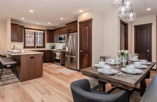 Mammoth Lakes House | Fall Stays Available! Upscale Townhome! Private Hot Tub! Across the Street From Canyon Lodge!