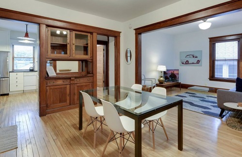 Powderhorn Park Condo | Family Friendly Including pets. Pet crate and crib/high pet crate.