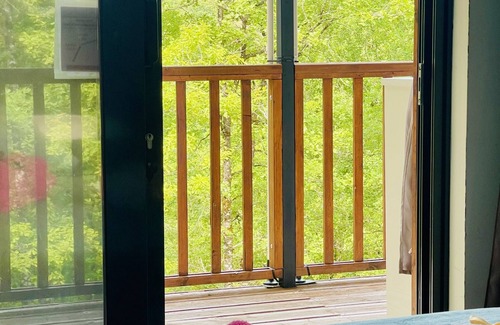 La Chapelle-Aubareil Hotel | Features one double bed and one single bed.