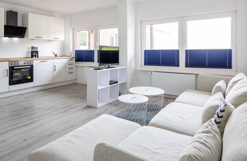 Schillig Apartment | Ferienwohnung Küstenwind, Fussläufig vom Strand, Wlan, Eigene Terrasse, Sky