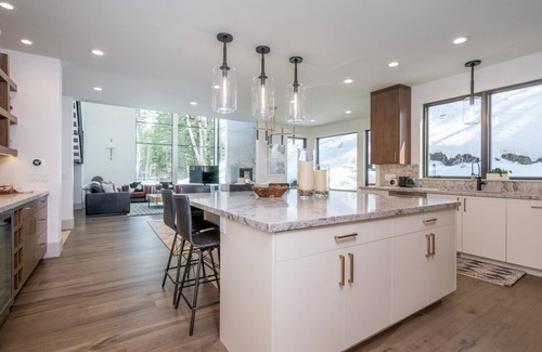 Warm Springs House | Festive Dates Available! Contemporary Home with Private Hot Tub and Spectacular Mountain Views