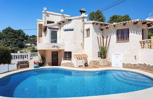 Pinar del Advocat Villa | Fiesta~Siesta in this easy to access Moraira home with unique bedrooms and BBQ