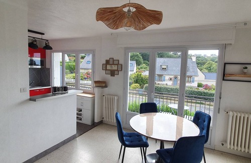 Perros-Guirec Apartment | flat with two bedrooms, walking distance from the beach with parking and balcony