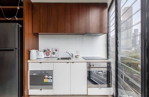 Melbourne Central Business District Apartment | Flinders Keepers Chic Cityscape Kaleidoscope