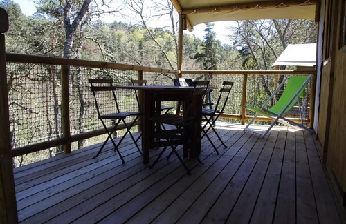 Saint-Paulien House | Flower Camping La Rochelambert * - Lodge Wood 4 Seasons Comfort 37m2 (2 bedrooms) including covered terrace 12m2 + River side 4 people
