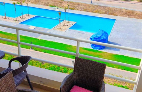 Marsa Matruh Ski Chalet | For rent in Amwaj North coast chalet 2 bedrooms,fully furnished directly on pool