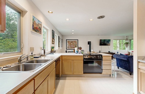 Manzanita House | Forest-view home w/fireplace, deck - Walk to the Beach & Golf Course