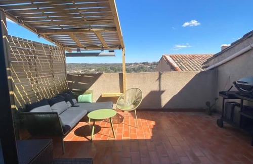 Caux House | Fully renovated chapel with sunny patio overlooking vineyards