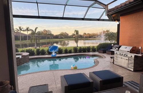 Grandezza House | Gated Community Executive Home with Pool and Hot Tub! Private Golf, Tennis CC