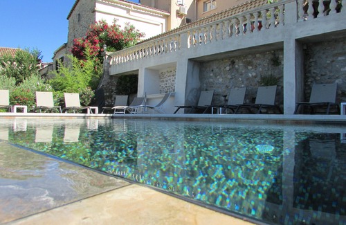 Saint-Victor-de-Malcap House | Gite bastide charming scents stone pool view billiards gard south ardeche
