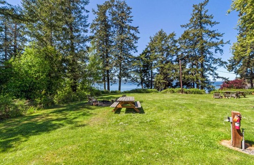 Eastsound RV Rental | Glamping Tent with Partial Ocean Views - 1 min walk to beach!
