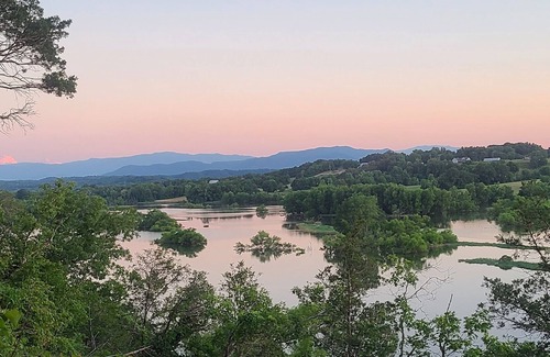 Morristown Cabin | GlampVentures "Helluva View" Bunkhouse with Nolichucky River & Smoky Mtn Views.