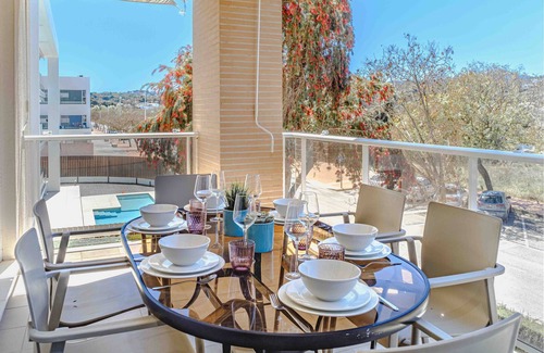Platja de l'Arenal Apartment | Golden Gardens Zen Apartment IV Javea Arenal with Terrace, AC, and shared Pool