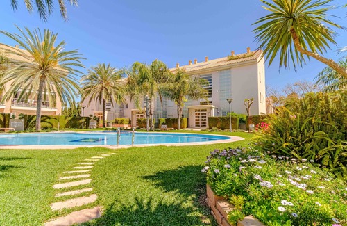Platja de l'Arenal Apartment | Golden Gardens Zen Apartment IV Javea Arenal with Terrace, AC, and shared Pool