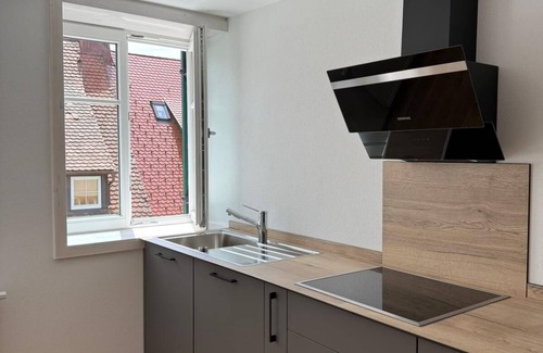 Freudenstadt Apartment | Good Wood Apartment- The Nest I Modern half-timbered house on the market square in Freudenstadt