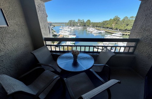 Shelter Cove Condo | Gorgeous 2 bedroom villa overlooking Shelter Cove Harbour with pool and spa