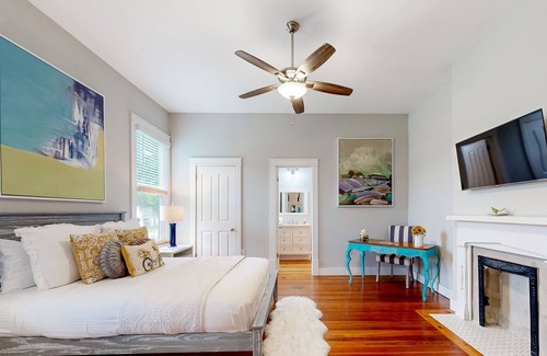 Covington House | Gorgeous home half a mile from Covington Square with streaming, golf cart, & AC