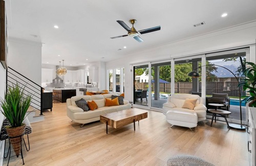 Gulfview Heights House | Gorgeous! Huge Private Pool, Outdoor Fireplace w TV, LSV & 4 Bikes Included!