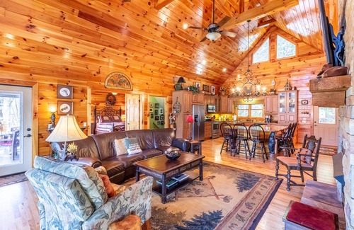 Whittier House | Gorgeous mountain-view home with huge decks, hot tub, game room, & fireplaces